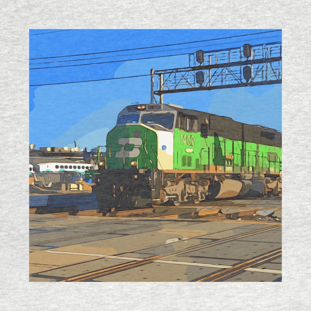 Burlington Northern Train Locomotive by WelshDesigns